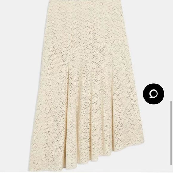 Theory Asymmetrical Skirt in Cotton Eyelet - Picture 1 of 6